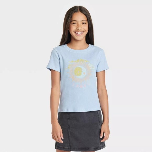 Art Class - Girls' Mini Skirt Side Seam Denim - Size S 6/6X Black Wash - Picture 5 of 10